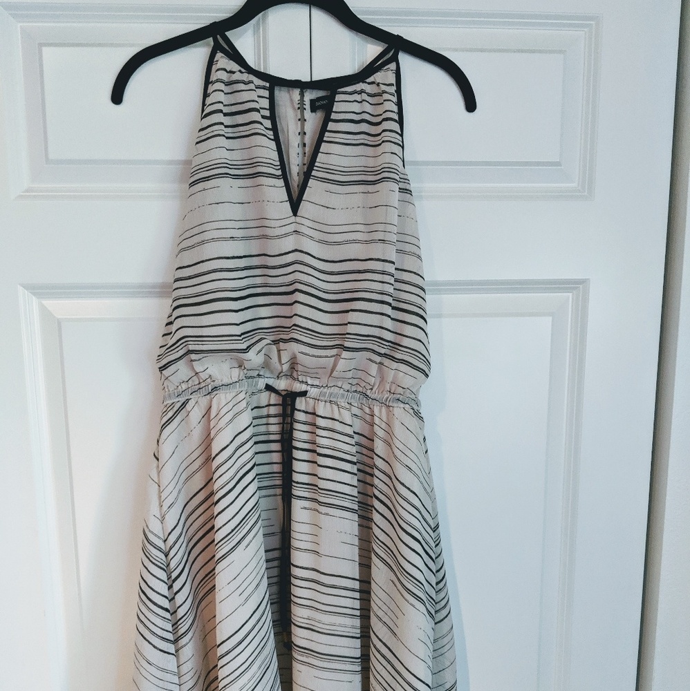 Black and cream halter dress